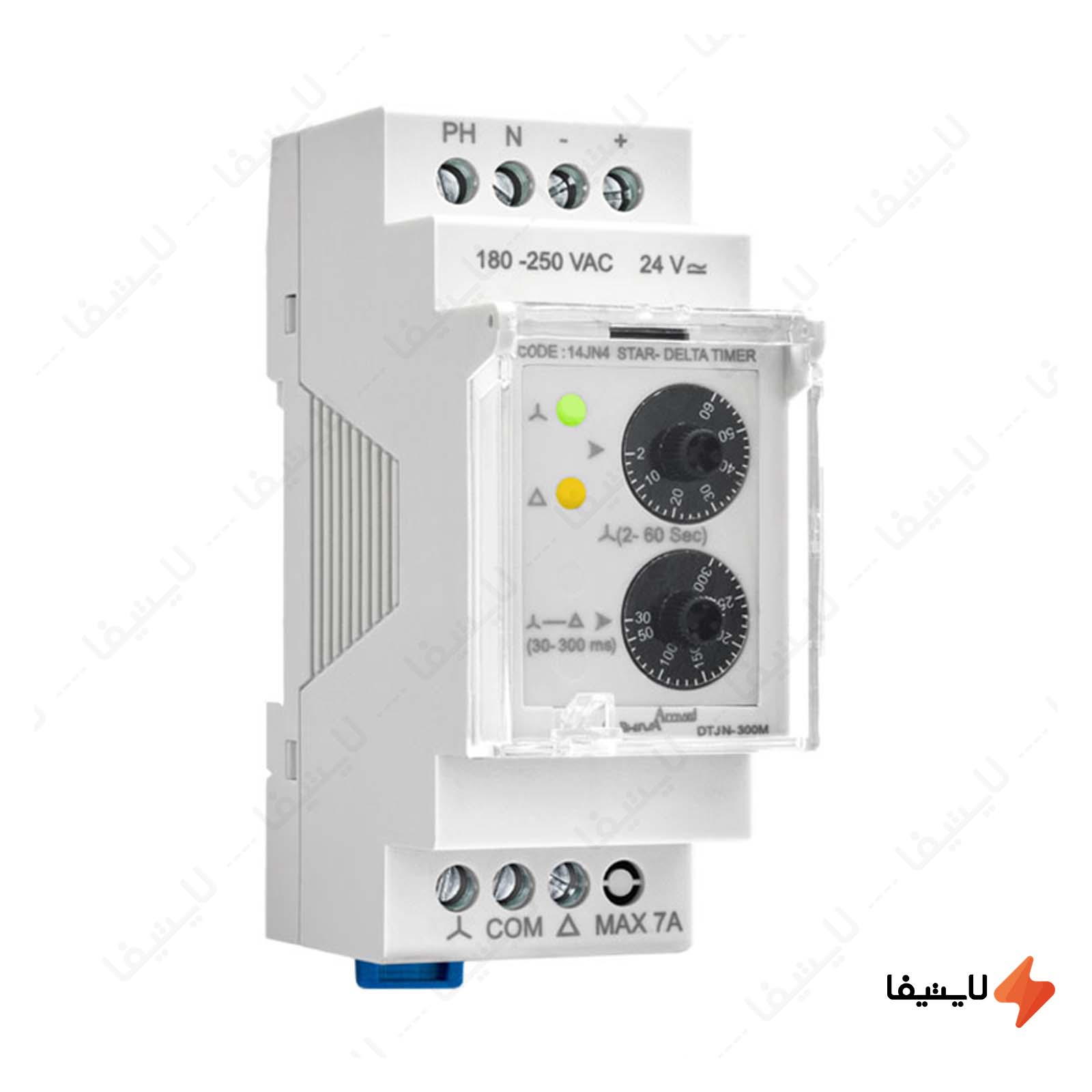 تایمر ستاره مثلث سری N مدل DTJN-300M کد 14 تایمر-ستاره-مثلث-سری-N-مدل-DTJN-300M-کد-14JN4-شیوا-امواج