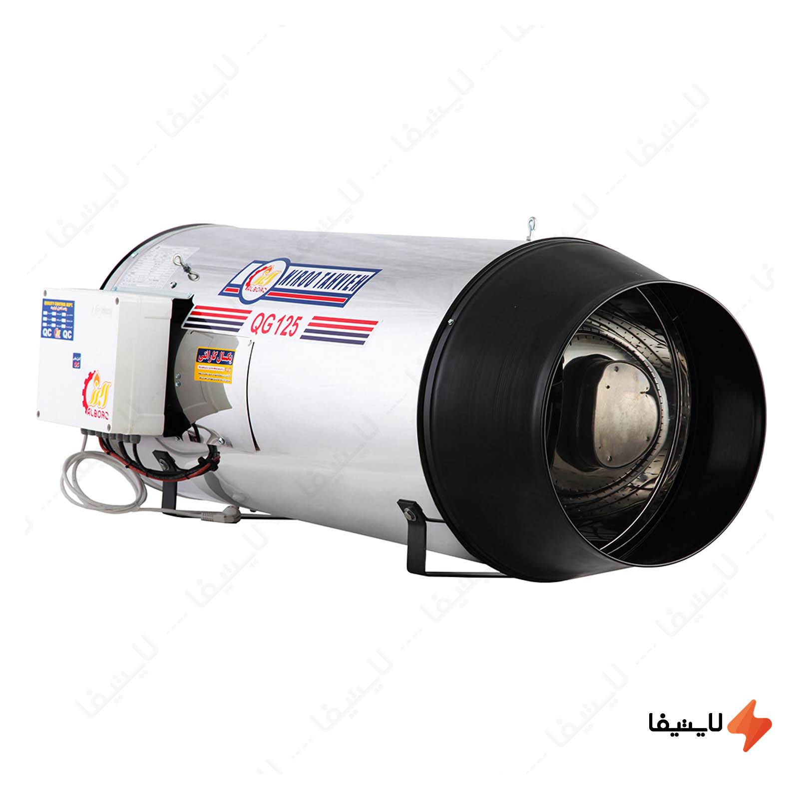 جت هیتر 125 کیلووات گازی نیرو تهویه ا جت-هیتر-125-کیلووات-گازی-نیرو-تهویه-البرز-مدل-QG-125