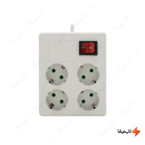 رابط-چهار-خانه-مربع-ارت-دار-فردان-الکتریک-31403-با-کابل-3-متر