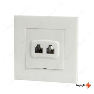 سوکت-تلفن-دو-پورت-خیام-الکتریک-مدل-آرام
