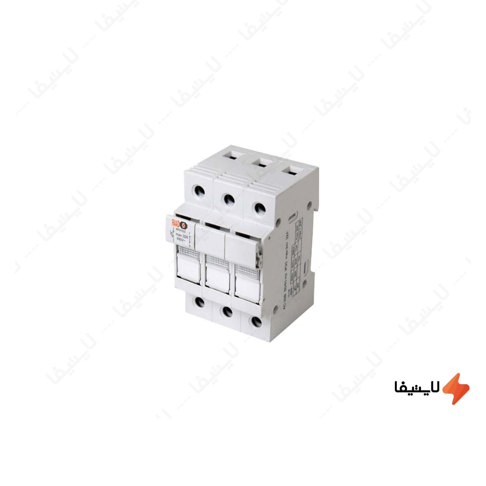 نگهدارنده فیوز سه پل سایز 10 در 38 مدل سکسیونر-سه-پل-سایز-10-در-38-مدل-RFH103-رعد