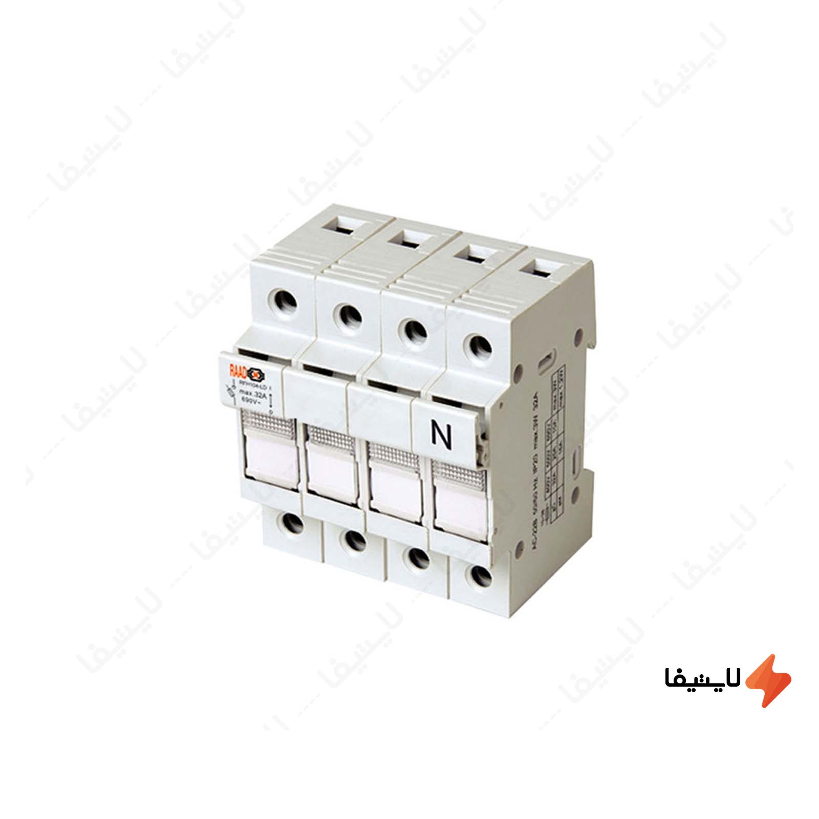 نگهدارنده فیوز سه پل نول سایز 10 در 38 سکسیونر-سه-پل-نول-سایز-10-در-38-مدل-RFH103N-رعد