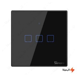 كليد-لمسی-مشکی-سه-پل-سونوف-با-قابليت-كنترل-توسط-ريموت-RF-مدل-T3EU3C-TX