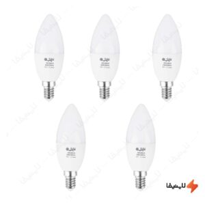 لامپ-ال-ای-دی-شمعی-7-وات-افراتاب-پایه-E14-مدل-AF-C37-7W-بسته-5-عددی