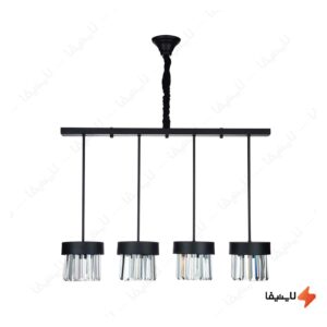 لوستر-آویز-کریستالی-4-شعله-چشمه-نور-مدل-MO44034