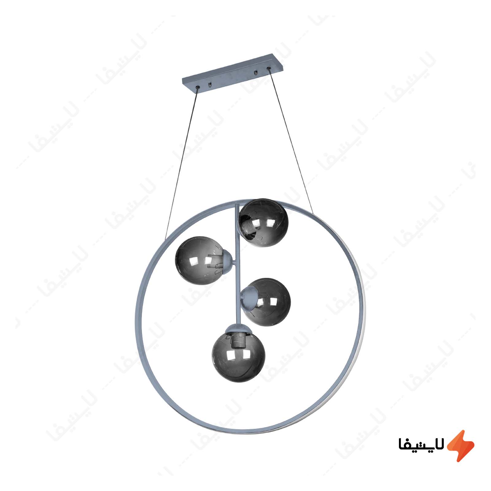 لوستر حبابی 4 شعله چشمه نور مدل 1900/4 لوستر-حبابی-4-شعله-چشمه-نور-مدل-19004-با-حباب-مشکی
