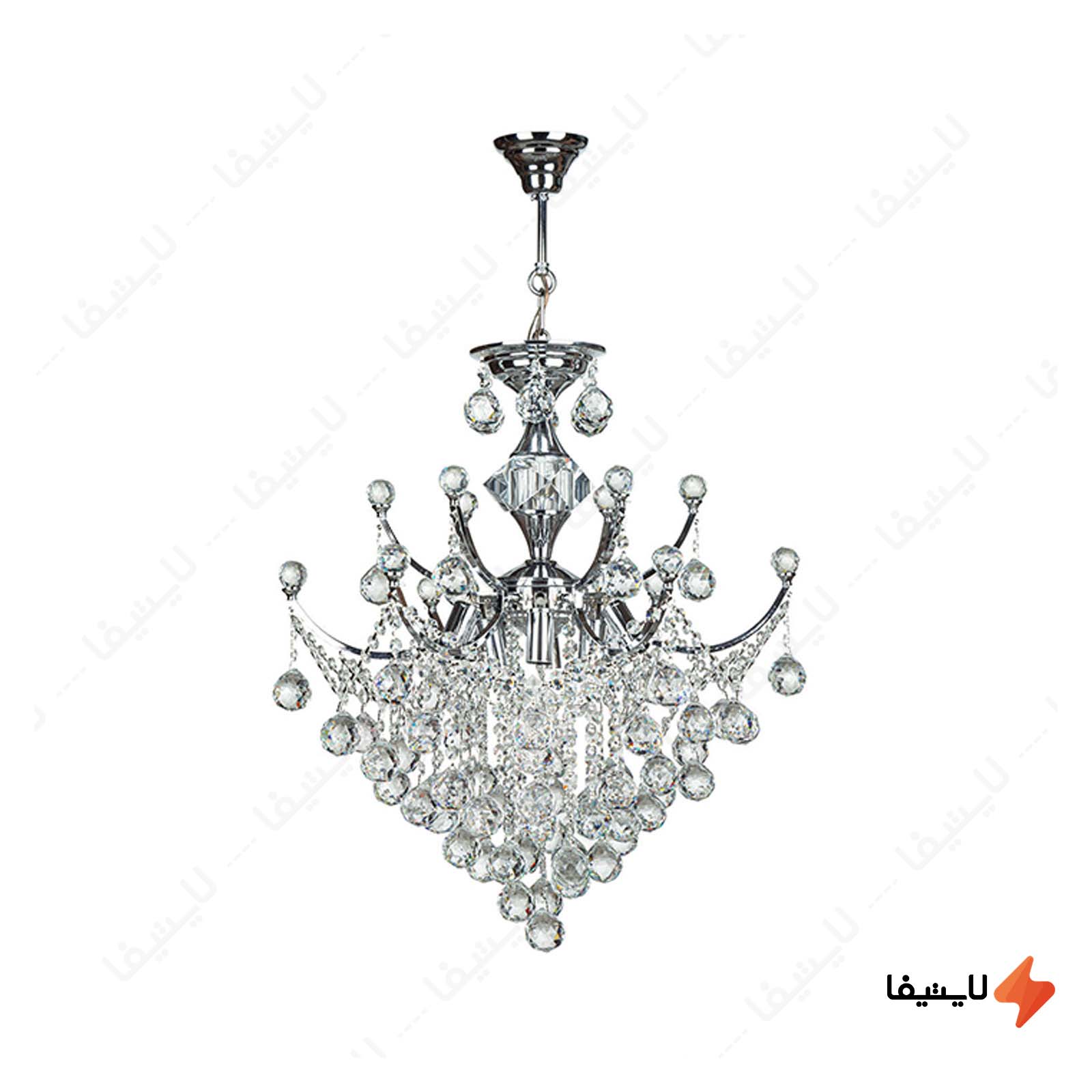 لوستر ۹ شعله چشمه نور کد 8560 لوستر-سلطنتی-۹-شعله-چشمه-نور-کد-8560