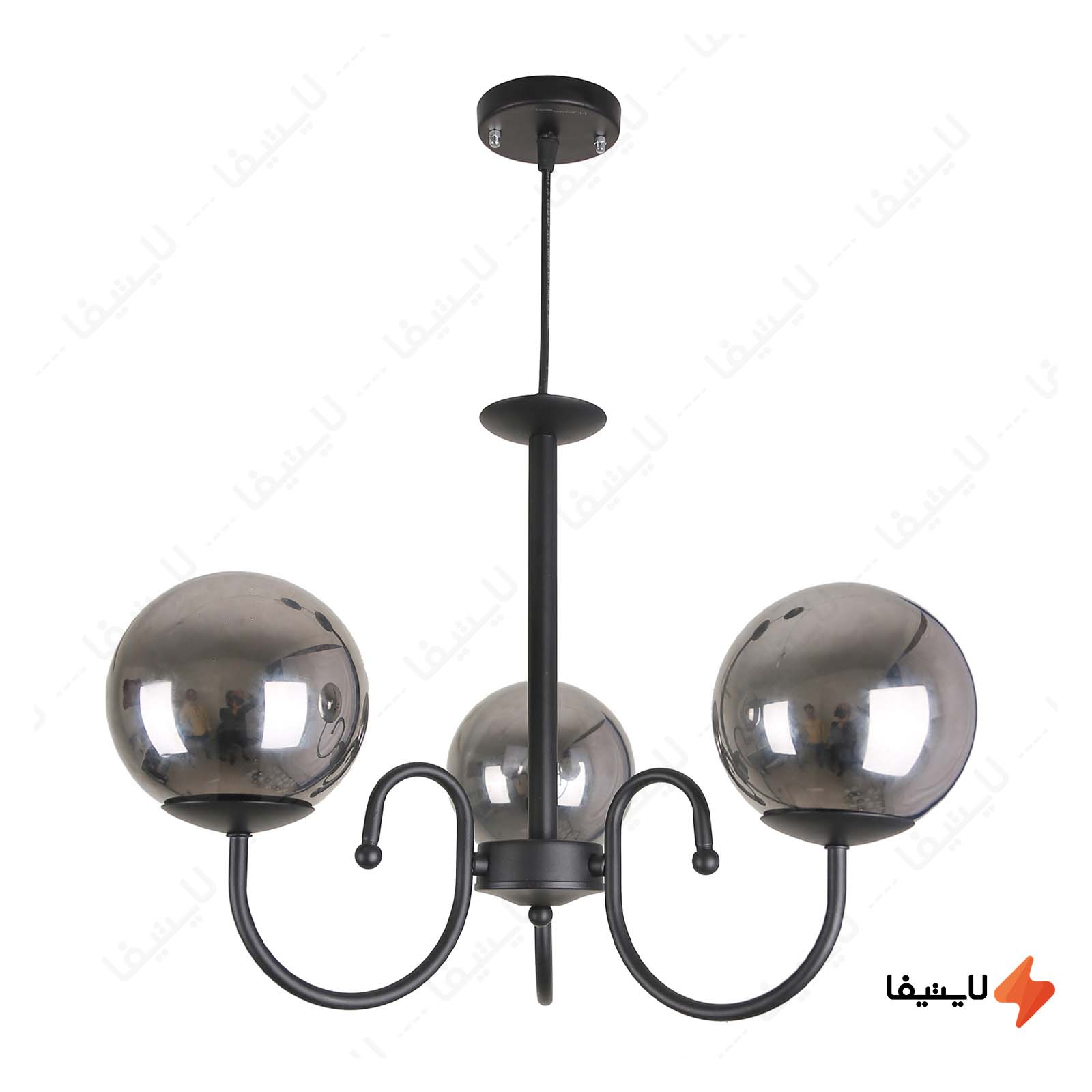 لوستر سه شعله مولکولی چشمه نور مدل A لوستر-سه-شعله-مولکولی-چشمه-نور-مدل-A12193-با-حباب-مشکی