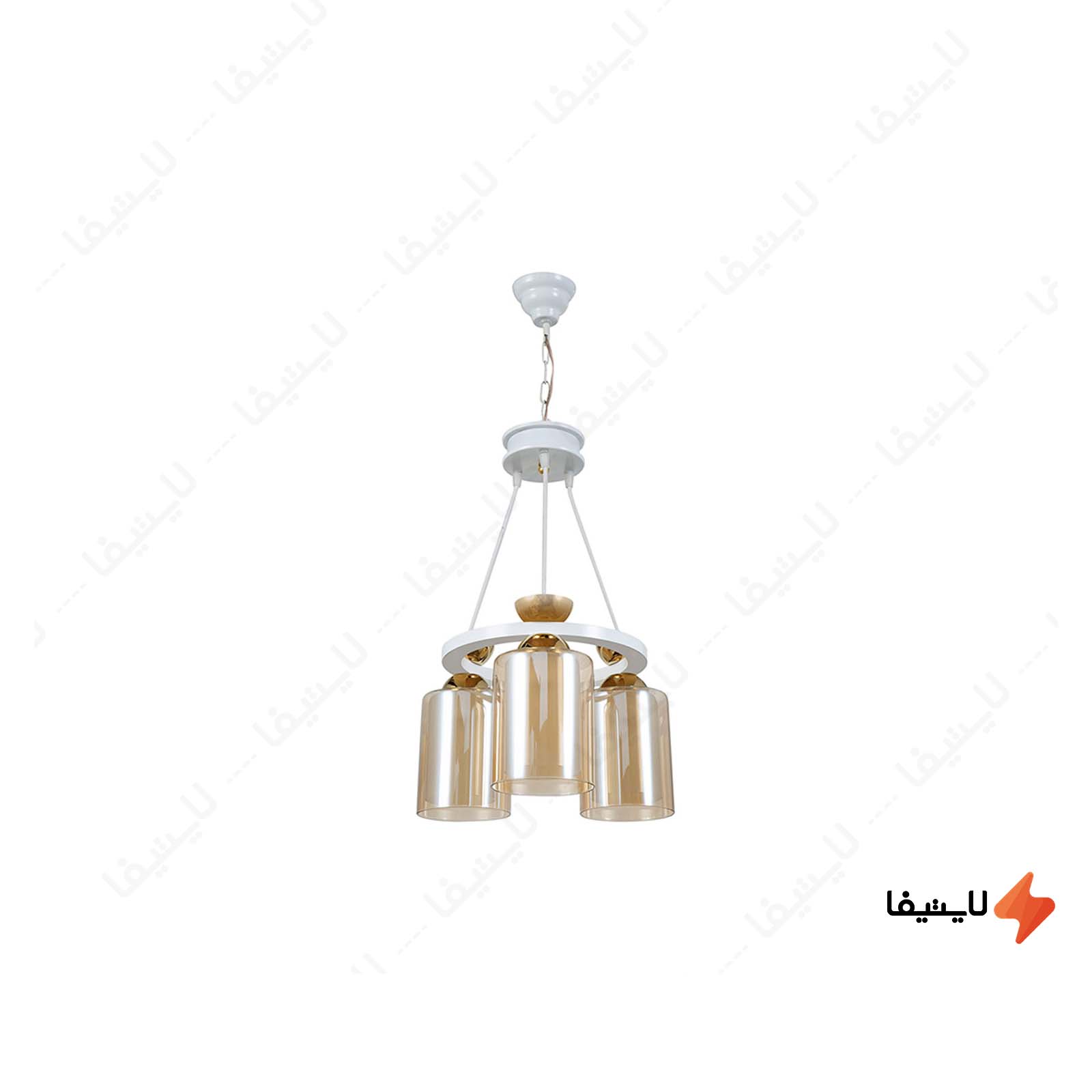 لوستر سه شعله چشمه نور کد G645/3-WT-G لوستر-سه-شعله-چشمه-نور-کد-G6453-WT-G