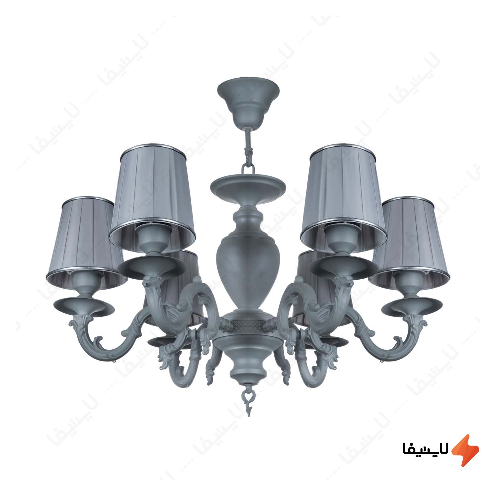 لوستر فلزی 6 شعله چشمه نور مدل S3678/6 لوستر-فلزی-6-شعله-چشمه-نور-مدل-S36786