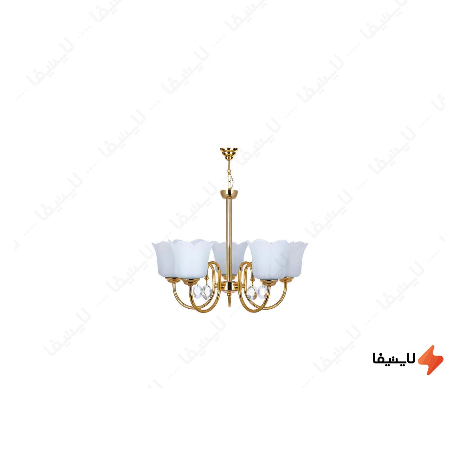 لوستر چشمه نور ۵ شعله کد A856/5-O لوستر-چشمه-نور-۵-شعله-کد-A8565-O