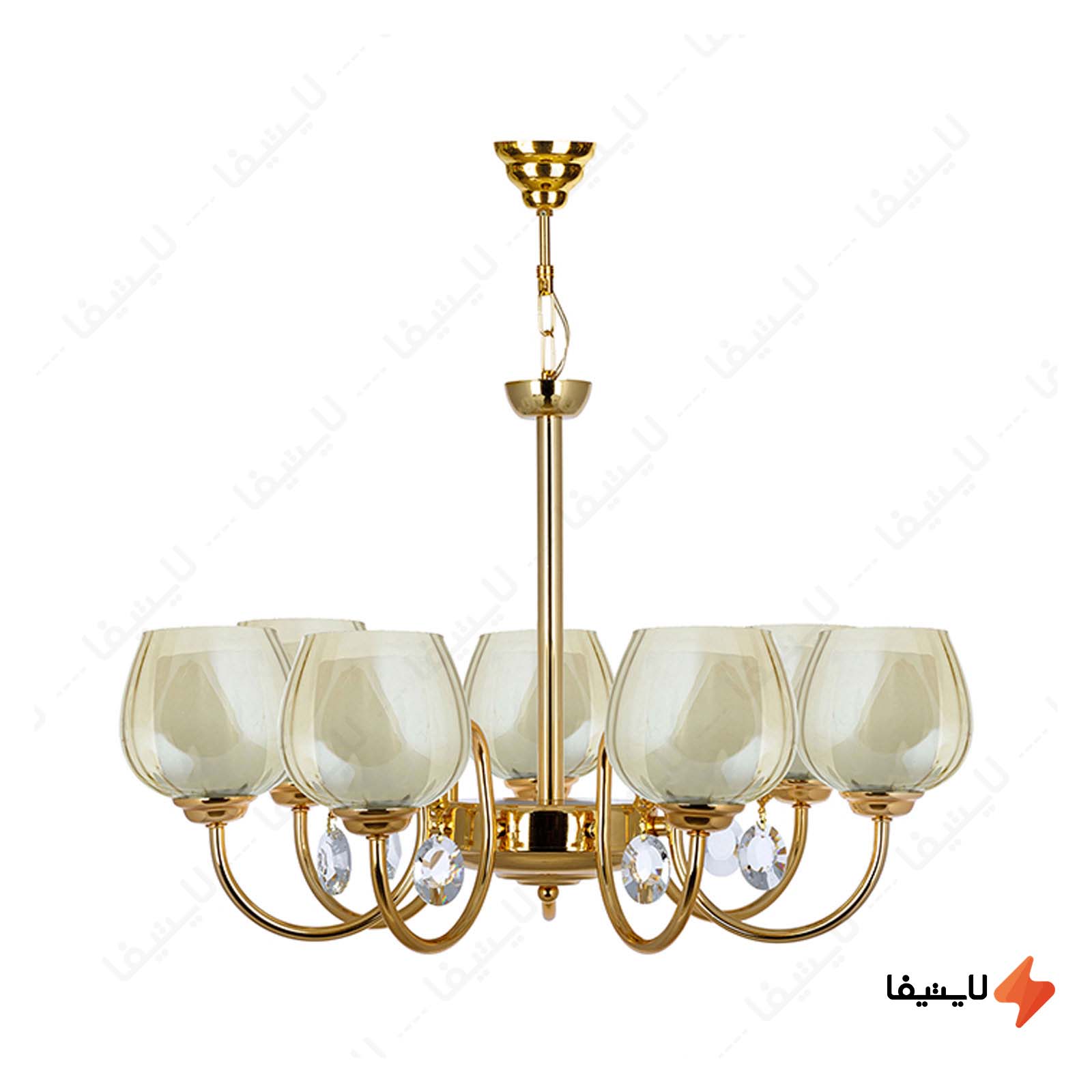 لوستر چشمه نور ۷ شعله کد A816/7-O لوستر-چشمه-نور-۷-شعله-کد-A8167-O