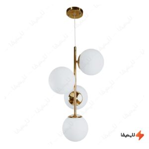 لوستر-چهار-شعله-مولکولی-چشمه-نور-مدل-A12324
