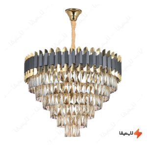 لوستر-کریستالی-12-شعله-چشمه-نور-مدل-P263065