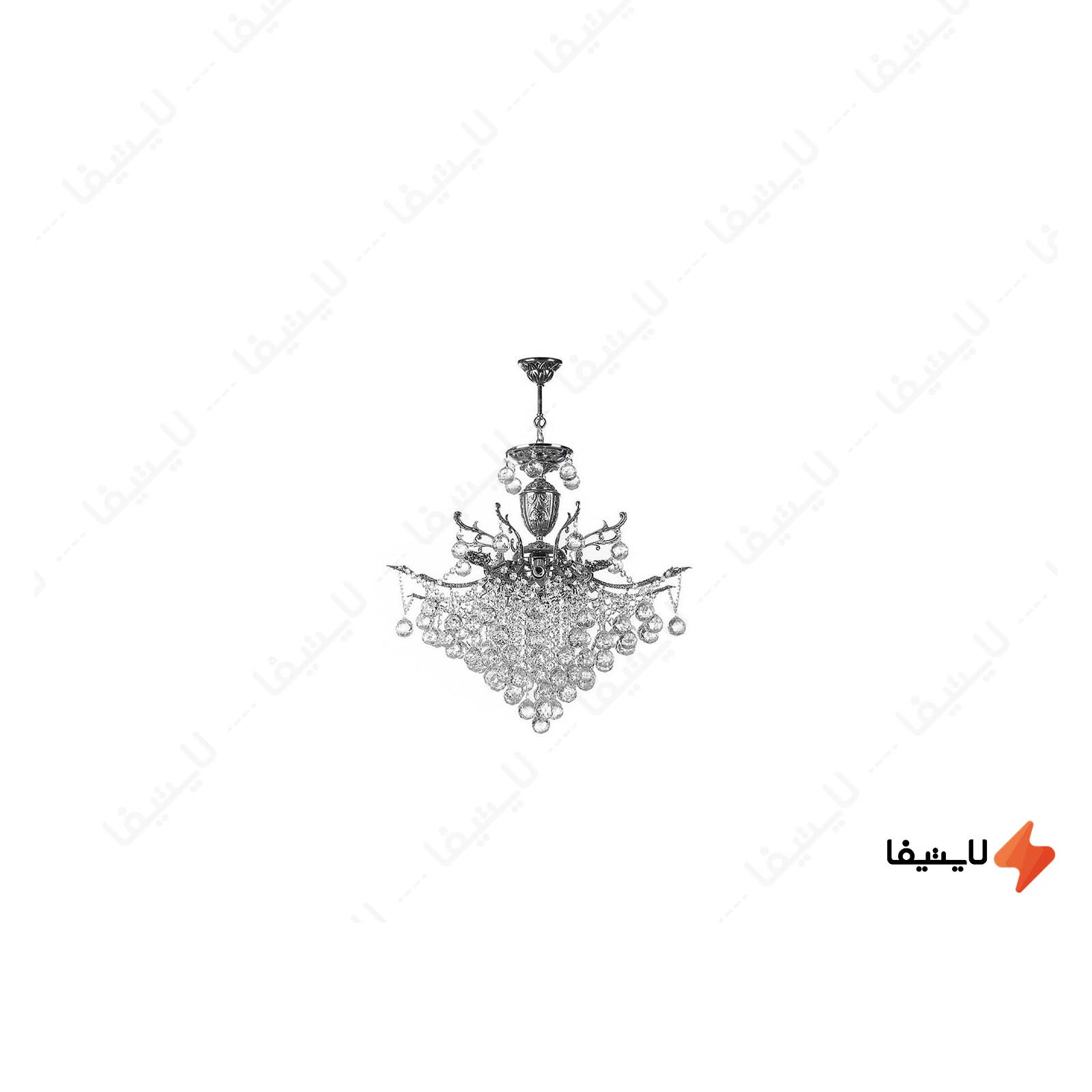 لوستر کریستالی چشمه نور ۱۲ شعله کد H لوستر-کریستالی-چشمه-نور-۱۲-شعله-کد-H66468