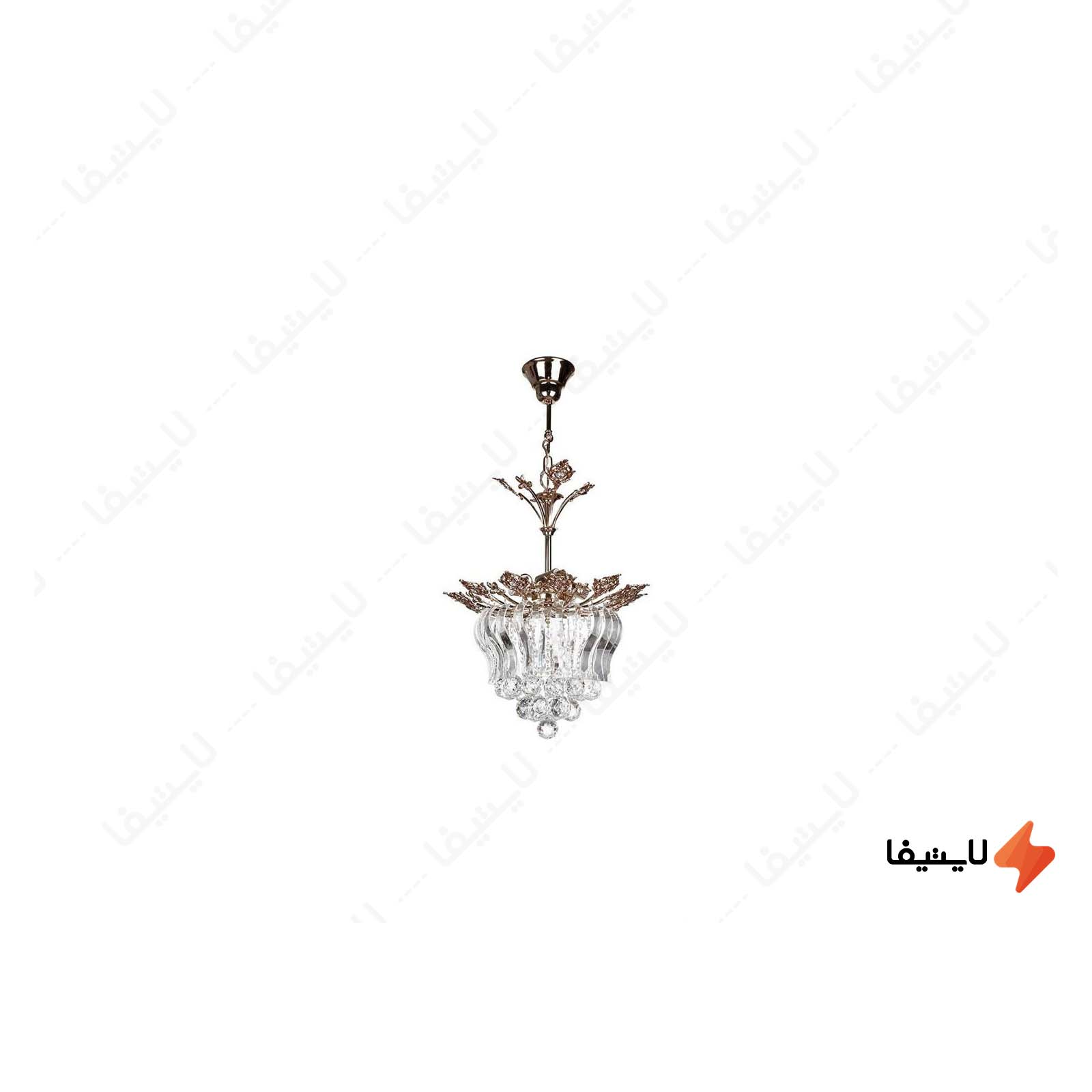 لوستر کریستالی چشمه نور ۶ شعله کد H66 لوستر-کریستالی-چشمه-نور-۶-شعله-کد-H662040