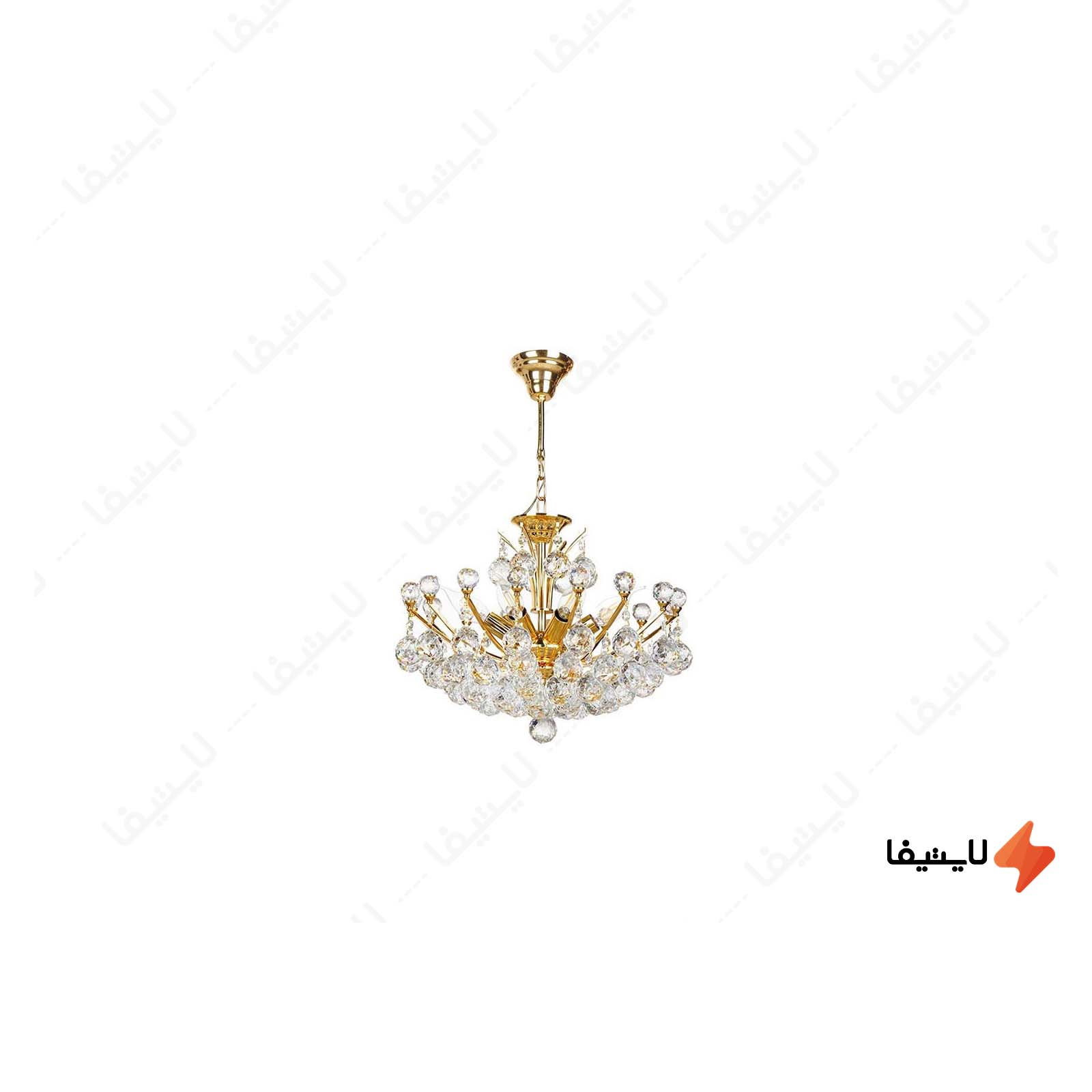 لوستر کریستالی چشمه نور ۷ شعله کد H66 لوستر-کریستالی-چشمه-نور-۷-شعله-کد-H663540