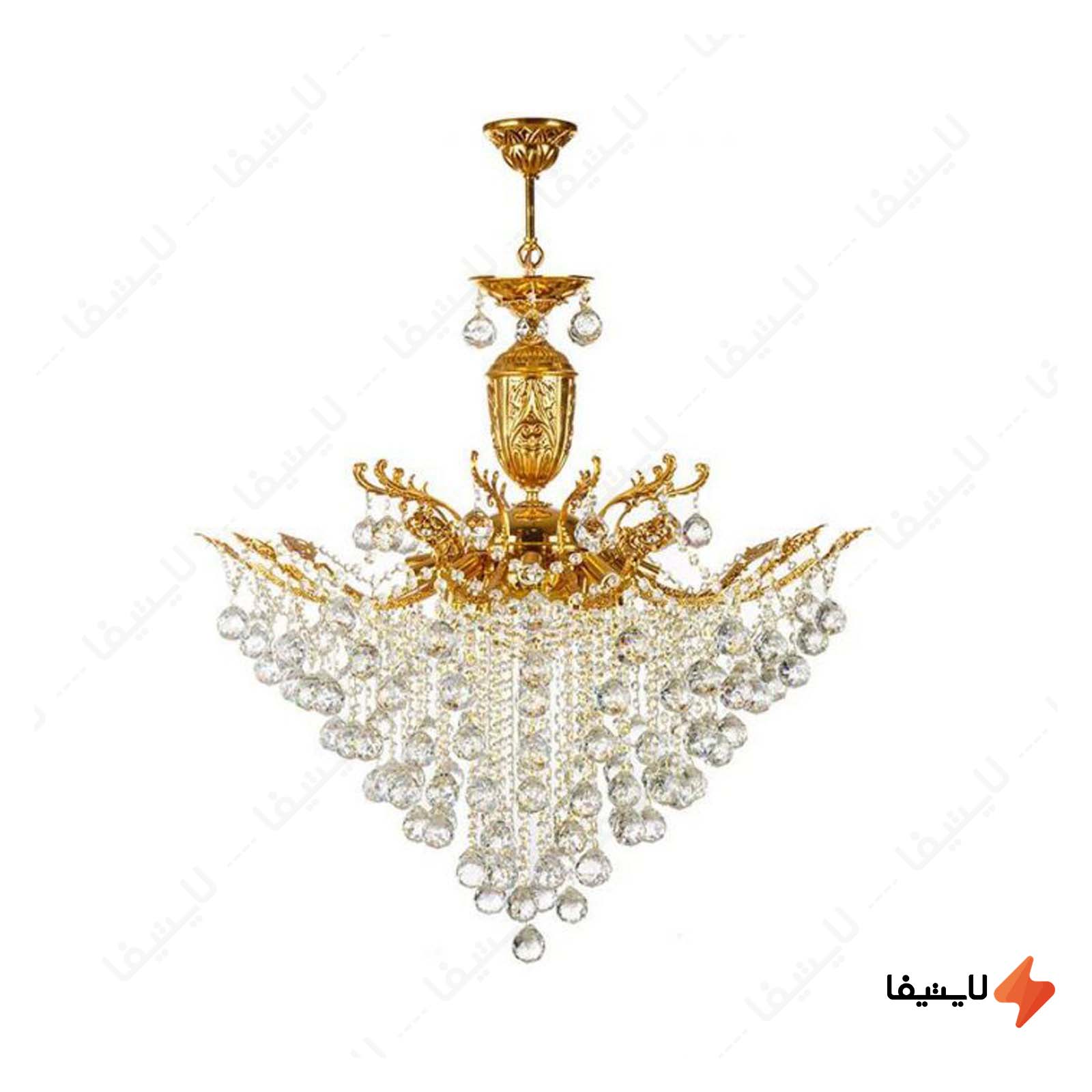 لوستر کریستالی ۱۸ شعله چشمه نور کد H لوستر-کریستالی-۱۸-شعله-چشمه-نور-کد-H664612