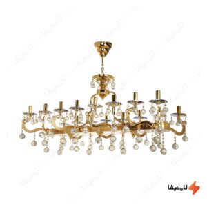 لوستر-کلاسیک-خطی-16-شعله-چشمه-نور-مدل-J18048
