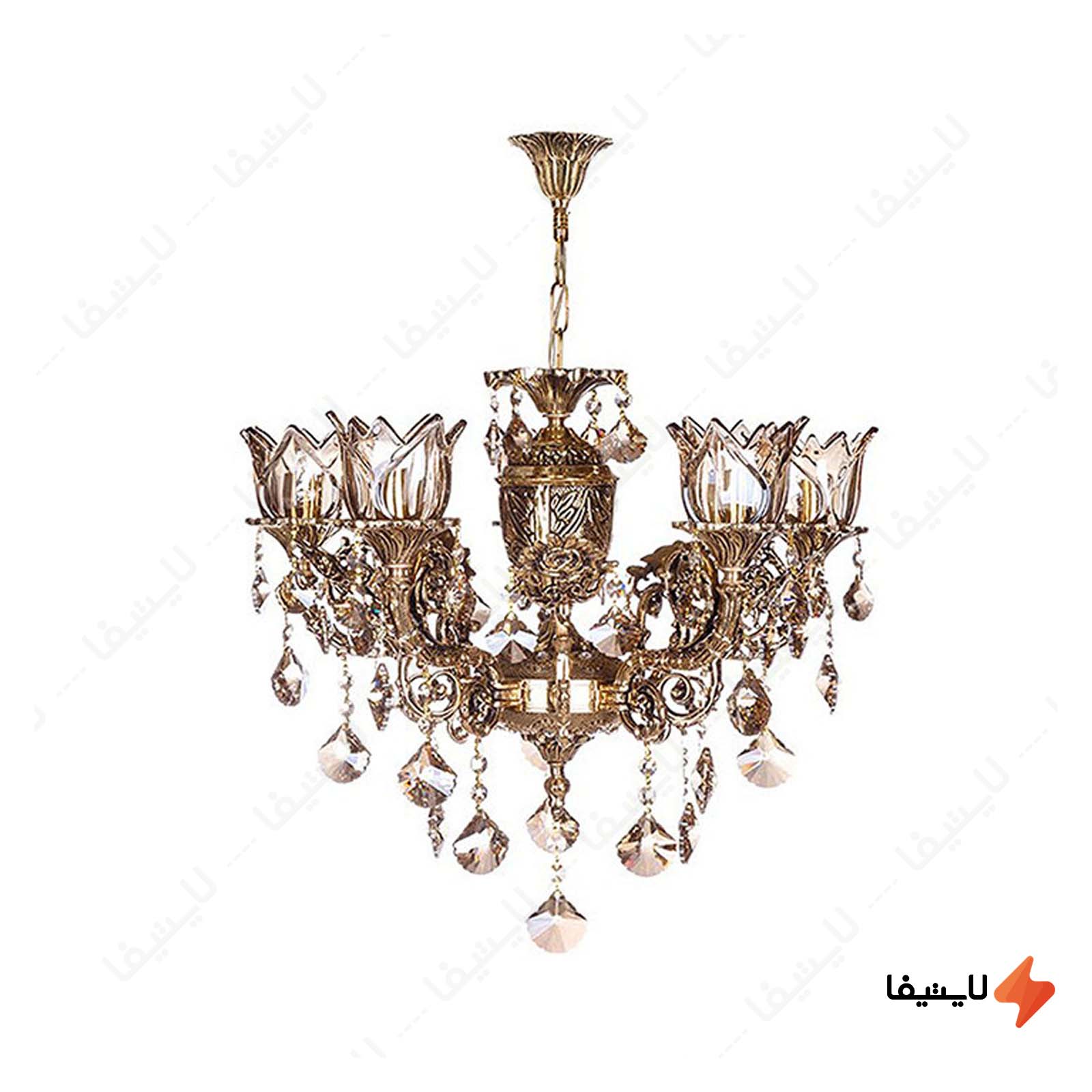 لوستر کلاسیک چشمه نور ۵ شعله کد C2701 لوستر-کلاسیک-چشمه-نور-۵-شعله-کد-C2701