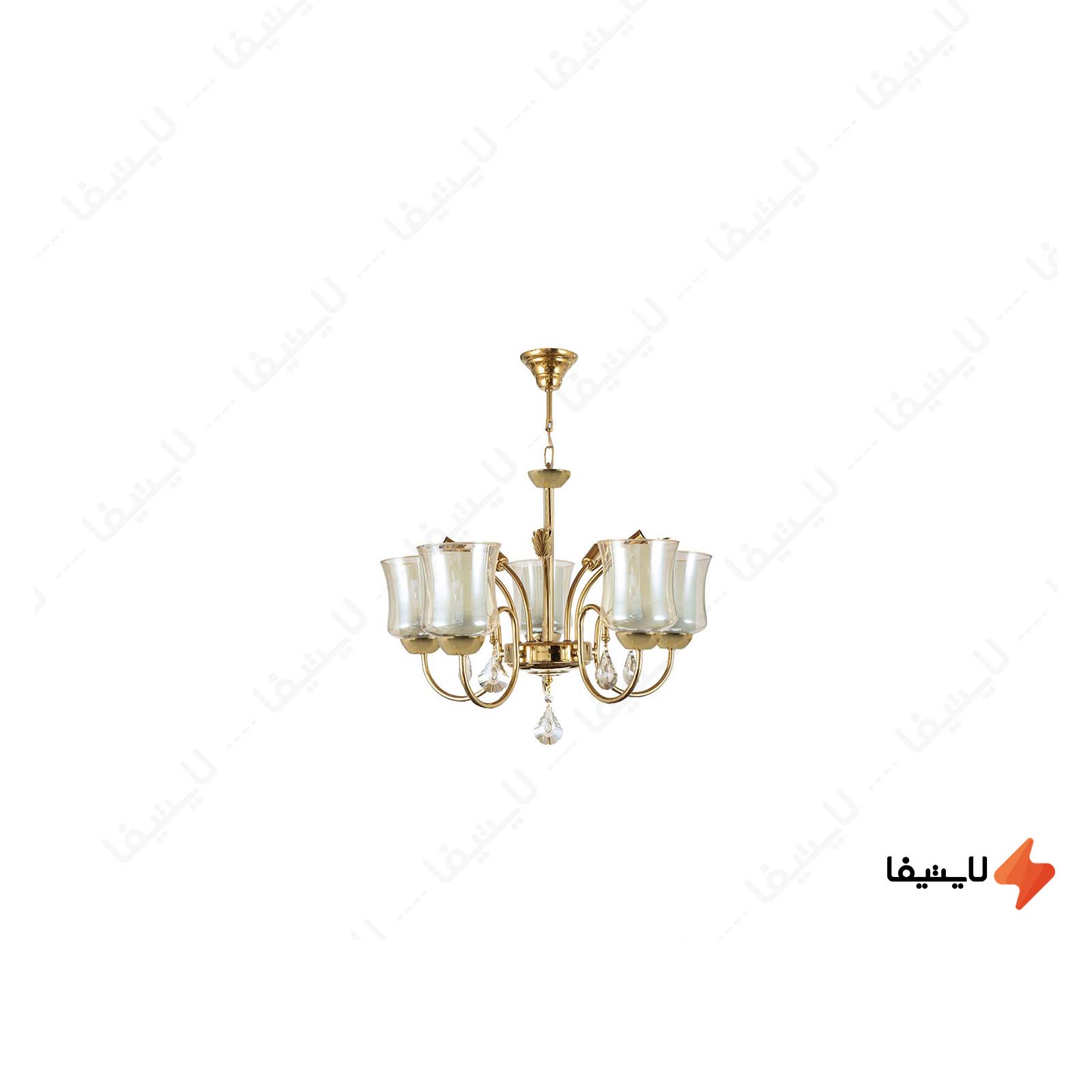 لوستر ۱۰ شعله چشمه نور کد A813.5-5-GWT لوستر-۱۰-شعله-چشمه-نور-کد-A813