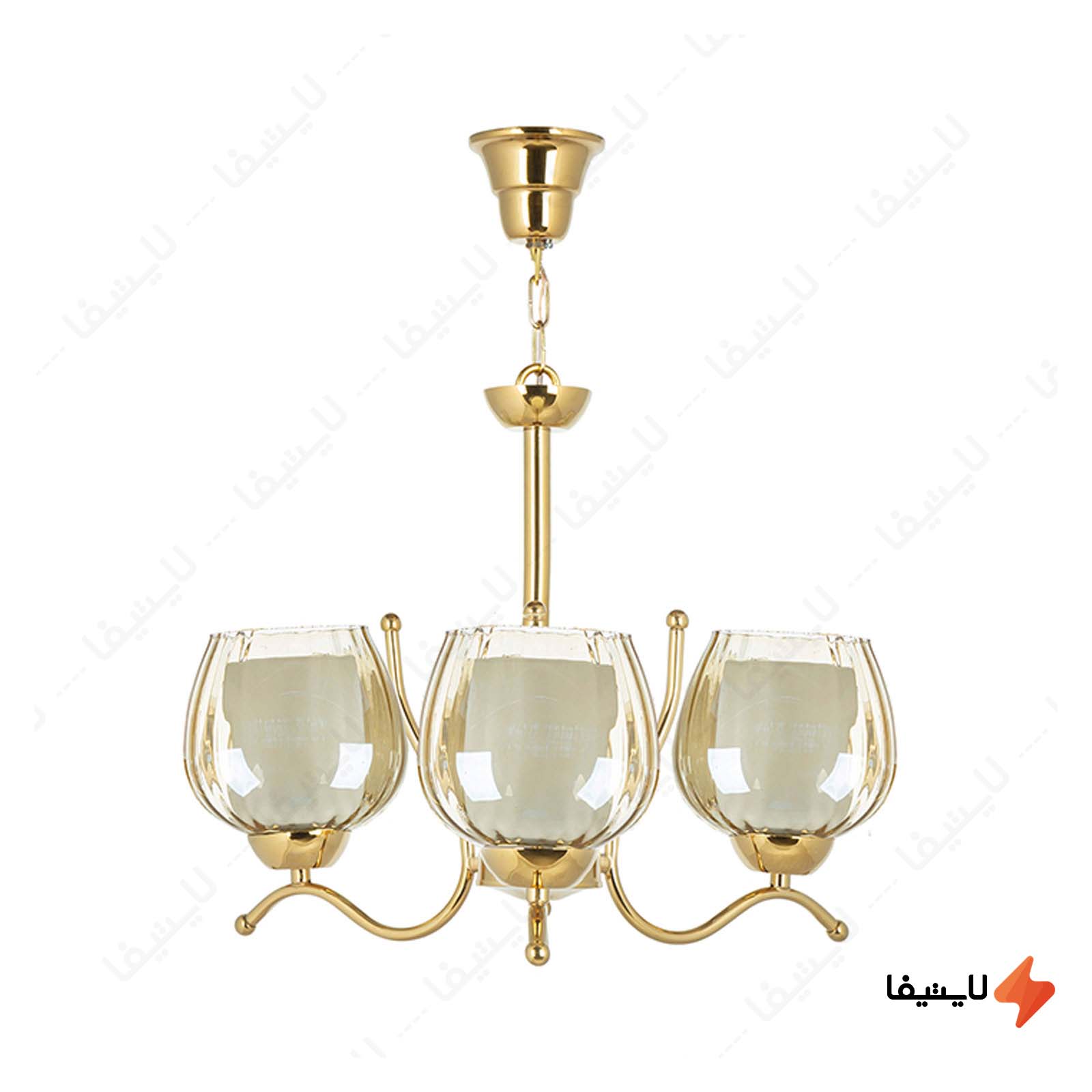 لوستر ۳ شعله چشمه نور کد A804/3-G لوستر-۳-شعله-چشمه-نور-کد-A8043-G