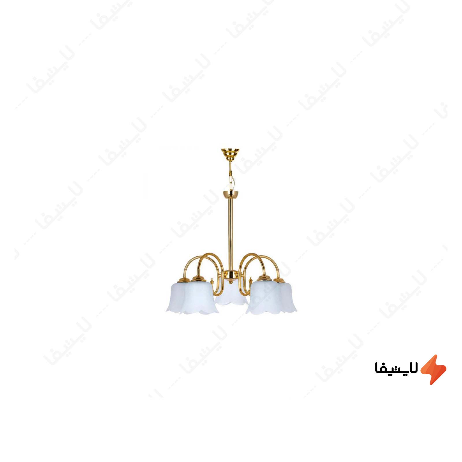 لوستر ۵ شعله چشمه نور کد ۸۰۹/۵ لوستر-۵-شعله-چشمه-نور-کد-8095