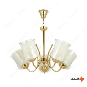 لوستر-۵-شعله-چشمه-نور-کد-A8255-G