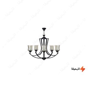 لوستر-۵-شعله-چشمه-نور-کد-H26185-WT