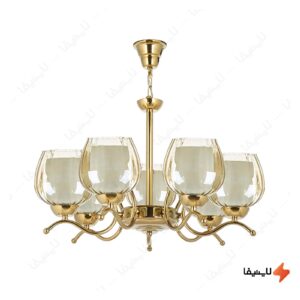 لوستر-۷-شعله-چشمه-نور-کد-A8047-G