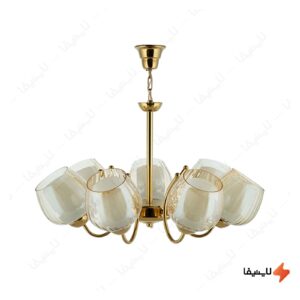 لوستر-۷-شعله-چشمه-نور-کد-A8057-G