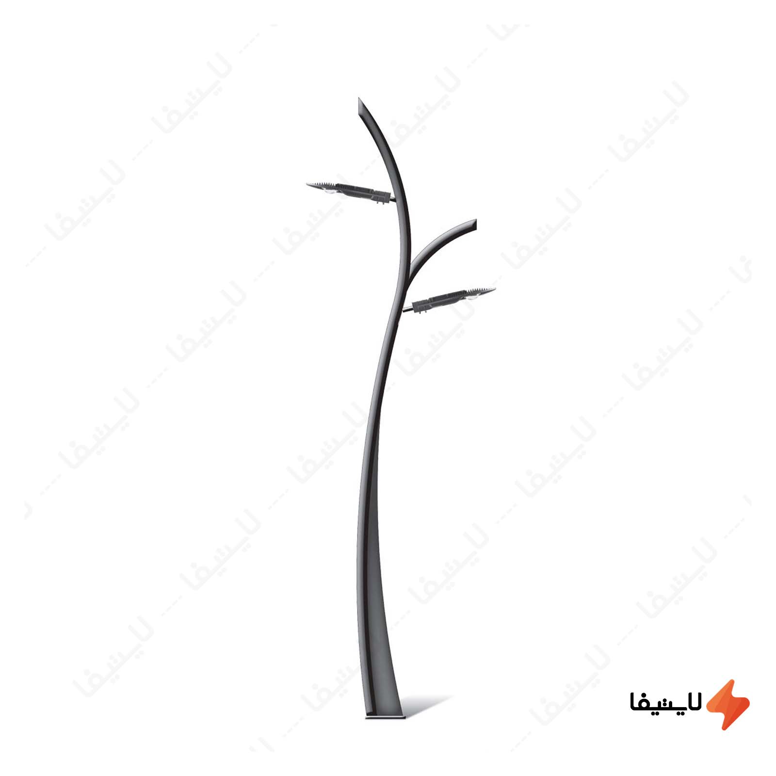 پایه ایستاده چراغ خیابانی دو شعله ش پایه-ایستاده-چراغ-خیابانی-50-وات-دو-شعله-شعاع-مدل-LX62-cobra-همراه-با-صفحه-و-بولت