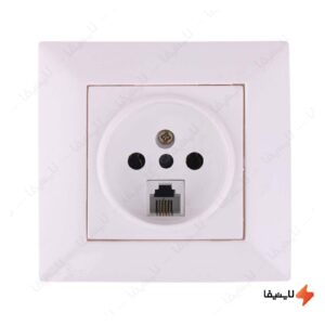 پریز-تلفن-و-سوکت-مشترک-جهان-الکتریک-مدل-آیسان