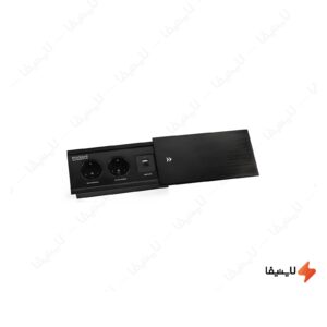 پریز-توکار-دو-خانه-درپوش-دار-ملونی-مدل-10076