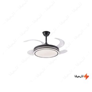پنکه-سقفی-مدرن-لوستری-ال-ای-دی-مدل-D-52222
