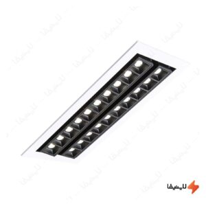 چراغ-LED-توکار-46-وات-زاویه‌پذیر-دو-ردیفه-16-در-34-مازی-نور-مدل-لومیلد