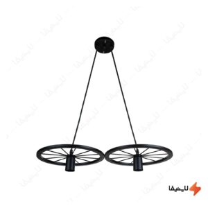 چراغ-آویز-دو-شعله-چشمه-نور-کد-22132BK