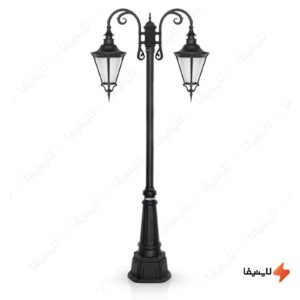 چراغ-حیاطی-ایستاده-دو-شاخه-شب-تاب-مدل-اسپانیایی-کد-SH-108021220