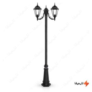 چراغ-حیاطی-ایستاده-دو-شاخه-شب-تاب-مدل-رومی-کد-SH-104320110