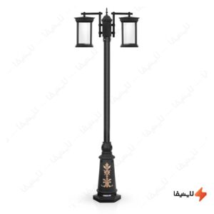 چراغ-حیاطی-ایستاده-دو-شاخه-شب-تاب-مدل-روناک-کد-SH-109320420
