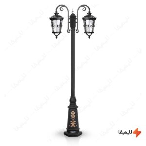 چراغ-حیاطی-ایستاده-دو-شاخه-شب-تاب-مدل-ماهنوس-کد-SH-106920720