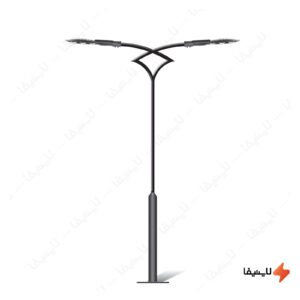 چراغ-خیابانی-150وات-دو-شعله-ایستاده-شعاع-مدل-SH-ST7162-با-صفحه-و-بولت