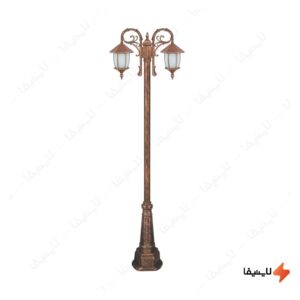 چراغ-دوشاخه-حیاطی-و-پارکی-تکشیدفام-مدل-ویکتوریا-خمره-ای-کد-91215-15-8123