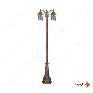 چراغ-دوشاخه-حیاطی-و-پارکی-تکشیدفام-مدل-کلبه-کد-91215-8321