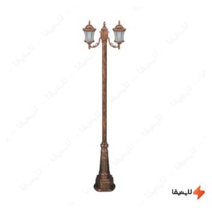 چراغ-دوشاخه-پارکی-تکشیدفام-مدل-رابو-کمرباریک-کد-91215-16-7821