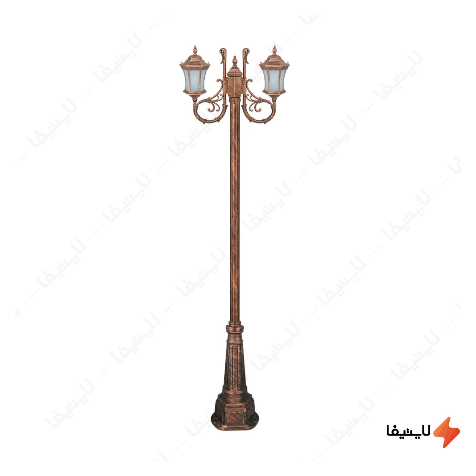چراغ دوشاخه پارکی تکشیدفام مدل راب چراغ-دوشاخه-پارکی-تکشیدفام-مدل-رابو-کمرباریک-کد-91215-16-7823