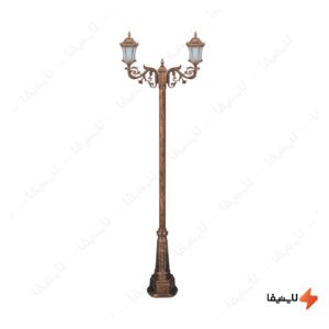 چراغ-دوشاخه-پارکی-تکشیدفام-مدل-رابو-کمرباریک-کد-91215-16-7824