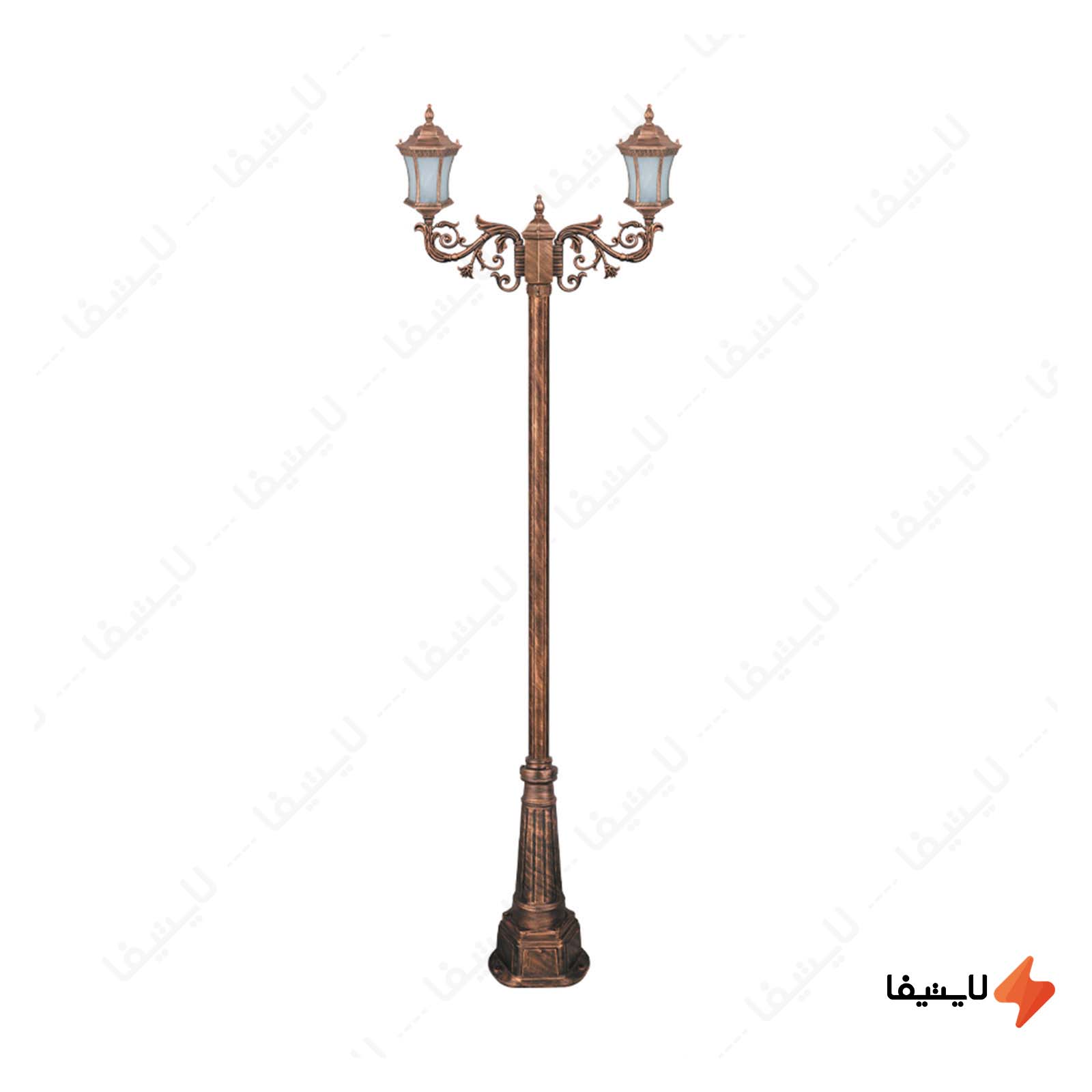 چراغ دوشاخه پارکی تکشیدفام مدل راب چراغ-دوشاخه-پارکی-تکشیدفام-مدل-رابو-کمرباریک-کد-91215-16-7824