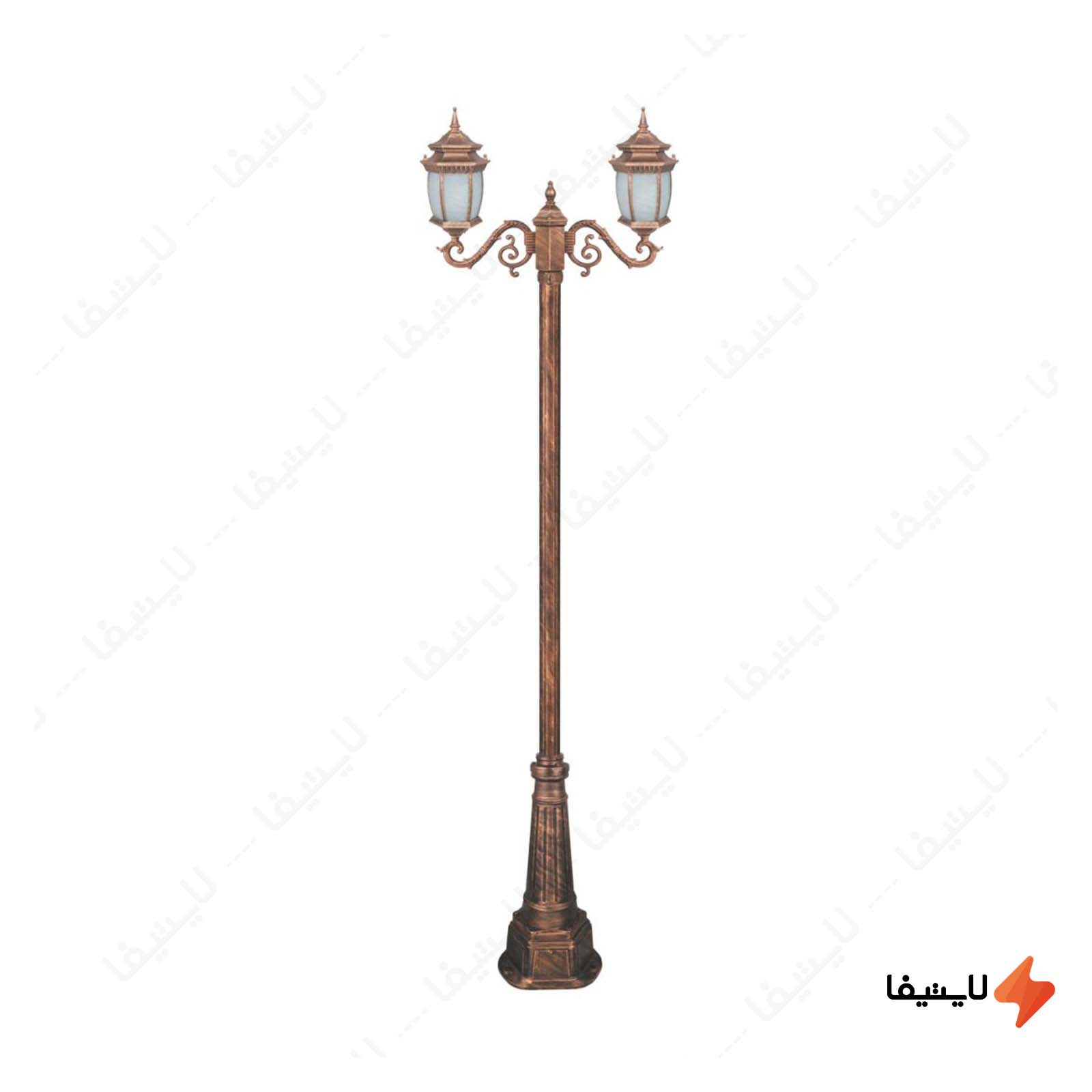 چراغ دوشاخه پارکی تکشیدفام مدل معب چراغ-دوشاخه-پارکی-تکشیدفام-مدل-معبد-رابو-خمره-ای-کد-91215-16-7922