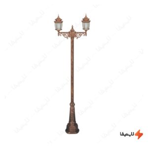 چراغ-دوشاخه-پارکی-تکشیدفام-مدل-معبد-رابو-خمره-ای-کد-91215-16-7925